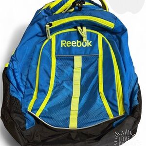 Reebok Men's Backpack in Blue and Neon Yellow